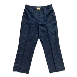 Lauren Ralph Lauren 100% Linen Navy Pants w/ Gold Buckle Women’s 14 Trousers